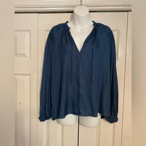 KLd Elegant  BlueTeal satin  Top